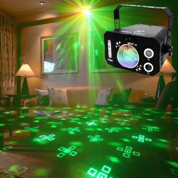 1pc USB 7 eyes disco ball lamp RGB projector light LED stage lights DJ sound activity lights Ambient Lighting Decorative Lighting with wireless remote control for bar Karaoke wedding Father's Day Mother's Day Black Friday Cyber Monday