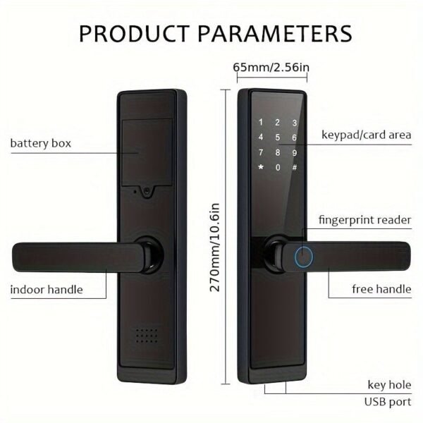 Smart Fingerprint Door Lock Keyless Entry Door Lock For Home Hotel Office Airbnb Wireless Digital Electric Door Lock