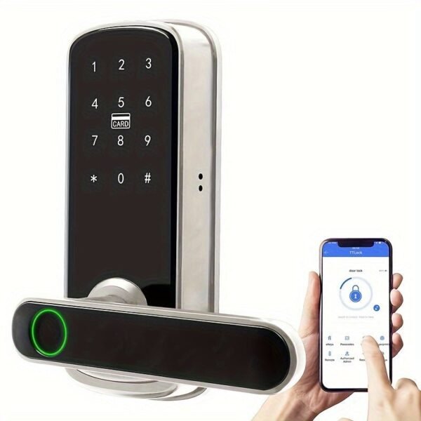 Keyless Entry Door Lock, Keypad Door Lock, Keyless Door Lock, Fingerprint Door Lock, Biometric Door Lock, Keypad Entry Door Lock, Passcode Code Door Lock, Digital Smart Door Lock (Smart Lock-Battery not included)
