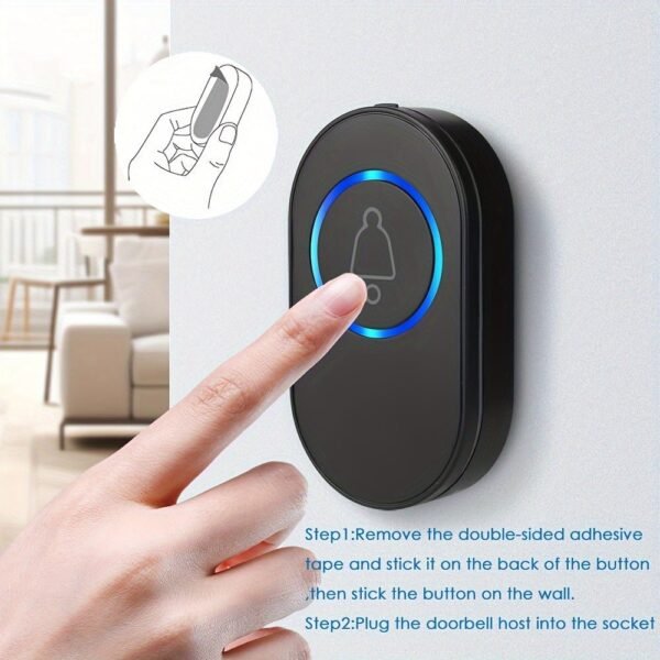 Wireless Doorbell 39 Music LED Flash Security Alarm Smart Home Intelligent US Plug Door Bell Chime Kit