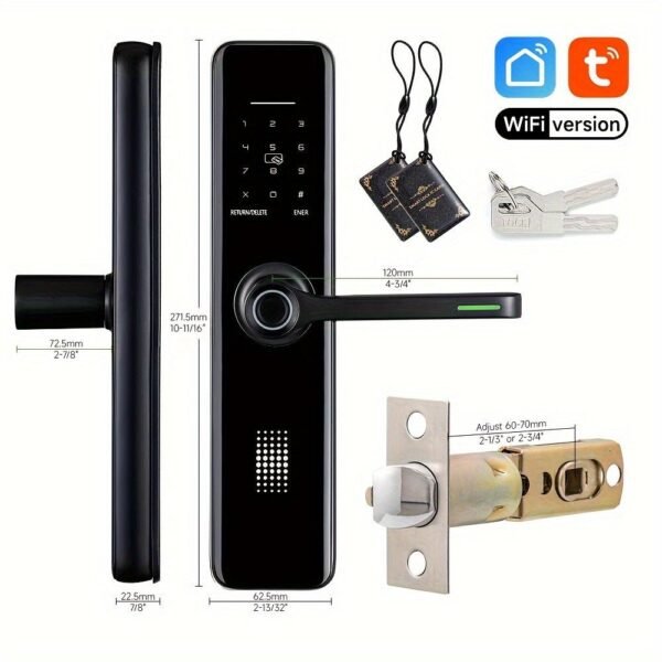Home Electronic Digital Biometric Fingerprint Door Lock Keyless Entry Door Lock with App and Keypad, Smart Door Lock, Front Door Locks