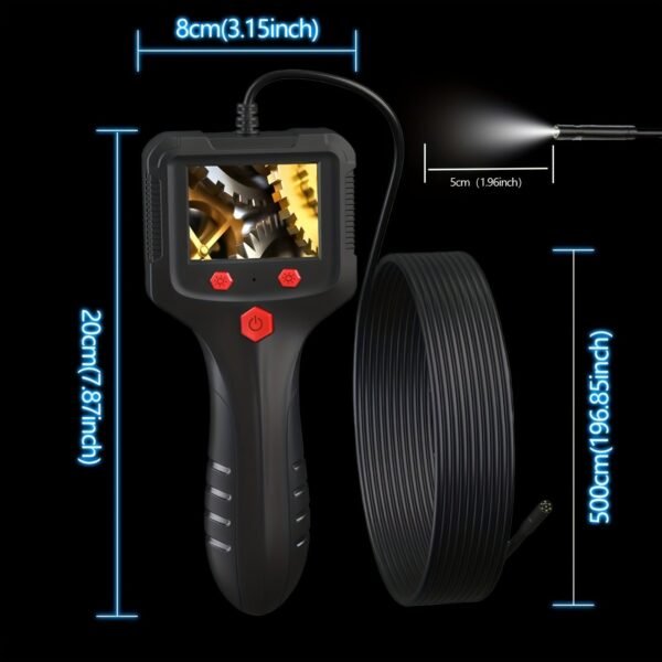Industrial Endoscopic Camera Light, 1080P HD endoscopic camera, 5.5mm thin Snake camera 2.4 "screen, flexible semi-rigid cable sewers, drains, pipes, Industrial equipment inspection/repair/analysis