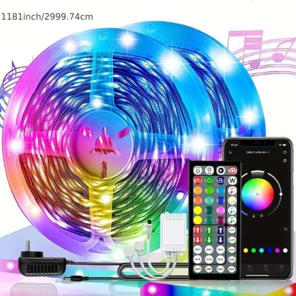 100ft/50ft Led Strip Lights, Led Lights For Bedroom, Smart Led Lights APP Control, DIY Multiple Colors On One Line, Color Changing LED Lights Music Sync For Garden Decor Home Decor Living Room, Halloween,Christmas, Wedding Decor, Wall Decor, For Camping,