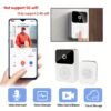 1pc Doorbell Camera Wireless, Intelligent Visual Doorbell Home Intercom HD Night Vision WiFi Rechargeable Security Door Doorbell, Two-Way Calls, Photo, Recording, APP Control, Voice Change Function (White) Build-in Battery.
