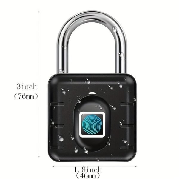 Fingerprint Smart Padlock Lock, Biometric Metal Keyless Thumbprint Lock, Waterproof, USB Rechargeable, For Gym Locker, School Locker, Luggage, Backpack, Suitcase - P04