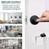 Fingerprint Door Knob, Biometric Door Knob, Passage Mode, Local Storage of Fingerprints, Zinc Alloy, Sturdy and Durable, Black-Battery not included-H01B