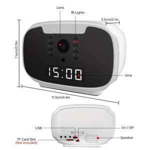 2MP Wifi Security Camera, For Indoor And Home Security, Clock Camera, Temp Showing, 2 Way Audio, Motion Detection, 1080P Night Vision, App Online Viewing, Without SD Card