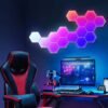 Hexagonal Light Sound Control Light Smart DIY Hexagonal Wall Light Smart Application Control Dual Control LED Light Wall Panel and Usb power Supply for Office Bedroom Games Room Decoration with a Variety of Bright Color Mode Unlimited Creativity Make Grea