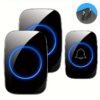 Wireless Doorbell Waterproof Outdoor Smart Home Door Bell Welcome Melodies Chime Kit LED Flash Security Alarm For House