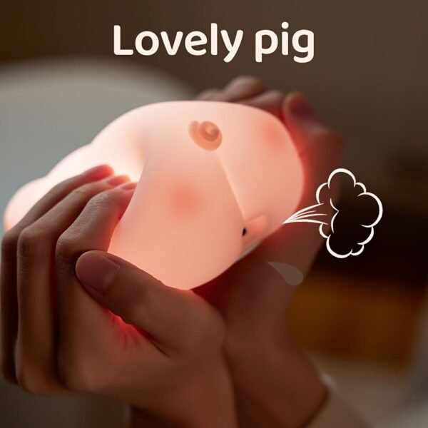 Silicone Night Light Piggy Pat Lamp Accompanying Sleeping Induction USB Rechargeable Bedroom Sleeping Bedside Lamp For Boys And Girls Friend Girlfriend Cute Holiday Gift
