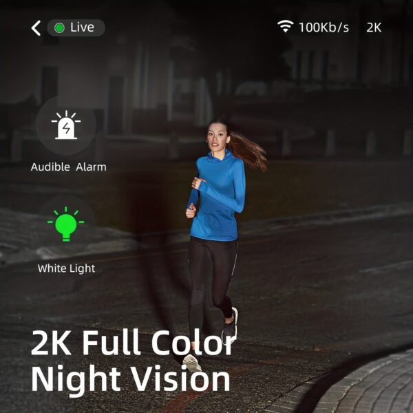 Outdoor Wireless Security Camera, 2K 3mp Video Resolution, Battery Powered CCTV Camera For Home Security, Cloud/SD (up To 256G), Works With Amazon Alexa, No Monthly Fee, AI Motion Detection, Spotlight, Color Night Vision, 2-Way Audio