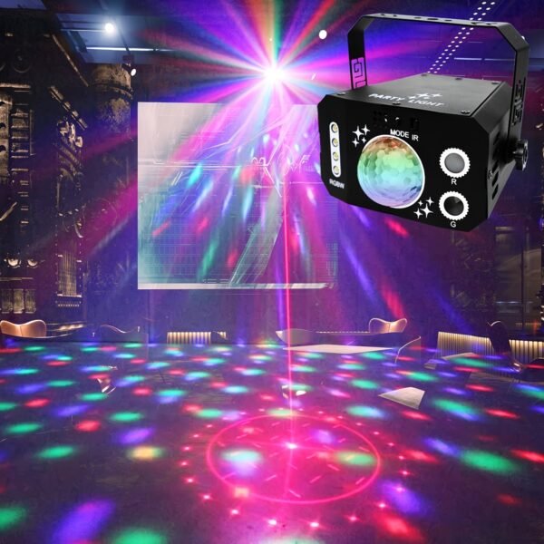 1pc USB 7 eyes disco ball lamp RGB projector light LED stage lights DJ sound activity lights Ambient Lighting Decorative Lighting with wireless remote control for bar Karaoke wedding Father's Day Mother's Day Black Friday Cyber Monday