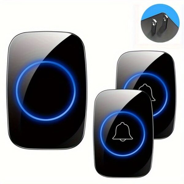 Wireless Doorbell Waterproof Outdoor Smart Home Door Bell Welcome Melodies Chime Kit LED Flash Security Alarm For House