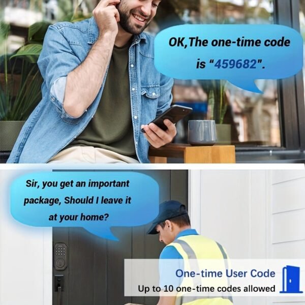 BULIST Smart Deadbolt Door Lock, Pin Code Unlock - One-time Codd Unlock - Mechanical Key Unlock, Keyless Entry Door Lock With Backlit Keypad And Auto-Lock Enable Or Disable, Voice Prompt, Easy To Install And Programming, Long Battery Life (only In North A